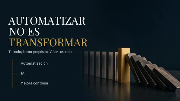 Representación visual de automatización y transformación
